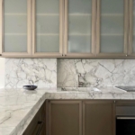 Custom Gray SS Kitchen Cabinets w/ Glass