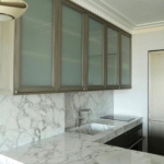 Custom Gray SS Kitchen Cabinets w/ Glass