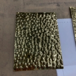 Exclusive RBL Metals custom polished hammered brass metal finish - on a sample -