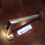 Custom Polished Brass Curtain Rod & Plates