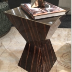 Custom Kinon Side Table with Oil Rubbed Bronze Top Plate