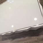 Custom Polished Nickel Metal Coffee Table Inlay