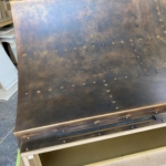 Custom Burnished Bronze Kitchen Hood w/ Rivets