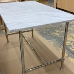 Polished Nickel & Marble Kitchen Island