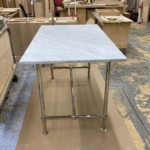 Polished Nickel & Marble Kitchen Island