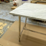 Polished Nickel & Marble Kitchen Island