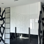 Custom blackened stainless-steel hardware for this Cabinet by RBL