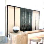 Custom bar Cabinet. Has Blackened metal and woodwork - lots of details - All hand made. This home is in Deal NJ